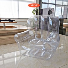 투명 에어소파 방수 튜브소파 에어빈백 해변용 아웃도어, 발 펌프가 있는 투명한 3중 풋 패드