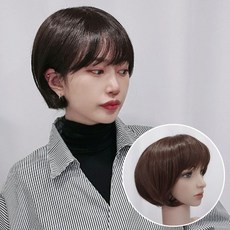 모위드 여자항암가발 인모 최고급고열사 혼합 ks901, 1개, 밝은갈색