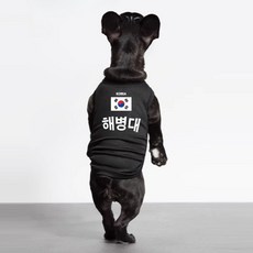 버닝오스 강아지 옷 티셔츠 쿨링 티셔츠 메쉬, 해병대 블랙, 1개