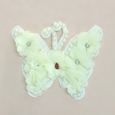영화사 white 레이스 나비 고퀄리티 와펜, 1개, 화이트