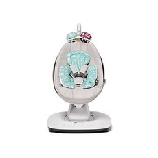 4moms MamaRoo Multi-Motion Baby Swing in Classic Grey with Mesh Infant Insert Mint