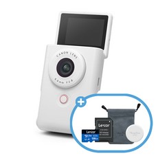 캐논코리아 정품 PowerShot V10 + 128GB + 파우치 + 렌즈캡 [파워샷 V10], 화이트 화이트