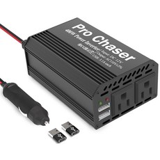 충전 110V 어댑터 DC 2A 프로 USB RV 빨간색 트럭 자동차 12V 파워 포함 400W 인버터 체이서 AC 포트 듀얼, Black, 1개