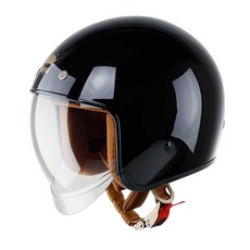 [해외출고] 로얄 M139 클래식 오픈페이스 헬멧 레트로 오토바이 바이크 스쿠터 헬멧, L, 블랙(유광)
