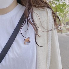 여우 헤드 패치 반팔티