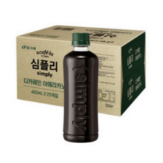 아카페라 심플리 디카페인 아메리카노 커피, 350ml, 20개