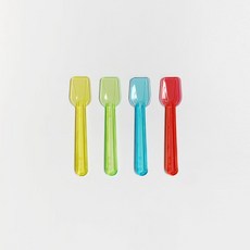 [박스/8000개] 9.5cm 젤라또 표준 스푼 벌크포장 아이스크림 요거트 요플레 일회용 티스푼 4색혼합, 8000개
