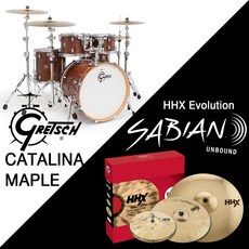 Gretsch 카탈리나 메이플 CM-1 HHX214 드럼+심벌 패키지 (Sabian HHX Evolution), DCB (Deep Cherry Burst)
