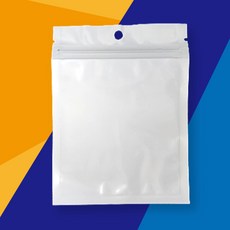 리빙스캔들 전면 투명 후면 화이트 고급 포장 헤다봉투 지퍼백 100매, 9x12, 100장