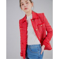 질 스튜어트 뉴욕 여성 20SS 레드 올풀림장식 울혼방 트위드자켓 JSJA0A110R2