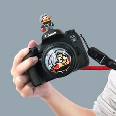 3D 만화 카메라 핫슈 커버 렌즈 프론트 캡 Di.sney 캐릭터 보호대, 15 Chick Basketball_07 43mm, 1개