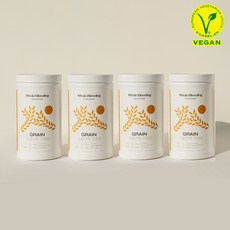 [10%할인] 약사가 만든 비건인증 Non-GMO 프리미엄 단백질22g 특허 식물성 완두콩 효소 단백질쉐이크 765g 홀블랜딩 17회분, 그레인 4통