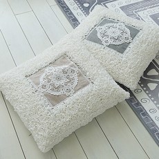 퓨어레이스 면 방석 (솜포함) - 2color, 솜포함:베이지