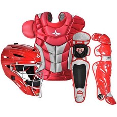 올스타 인증 NOCSAE 프로 포수 키트, Scarlet, Adult, 1개