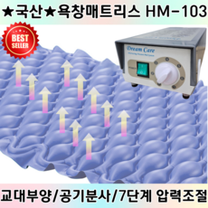 국산 저소음 욕창방지매트 HM-103 공기분사+압력조절 환자용 의료용 욕창에어매트리스, 1개