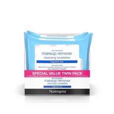 Neutrogena Makeup Remover Cleansing Towelettes Fragrance Free 뉴트로지나 무향 메이크업 리무버 클렌징 티슈 25장 트윈팩, 1개, 1개