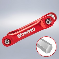 [WORKPRO] 워크프로 접이식 육각렌치 8pcs / W022008 / 1.5~8mm / 미니사이즈 가볍고 강한 알루미늄 바디, 8개