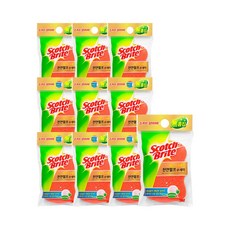 3M 스카치브라이트 제로스크래치 천연펄프 수세미, 10개, 1개입