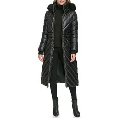 게스 여성롱패딩 퍼 후드 슬림핏 여자점퍼 파카 블랙