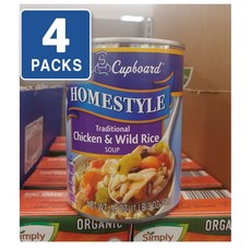 Chef's Cupboard Homestyle Soup 셰프 컵보드 홈스타일 치킨 & 와일드 라이스 스프 19oz(538g) 4팩, 1개
