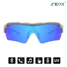 EKON 블루투스 스마트 안경 편광 렌즈 자외선차단 변색고글 무선 블루투스 5.0 스포츠선글라스, 블랙