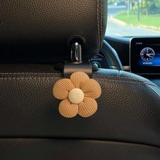 차량용 후크 클립 시트 헤드레스트 정리함 자동차 거치대 패스너 행거 인테리어 액세서리 범용, Brown, 1개