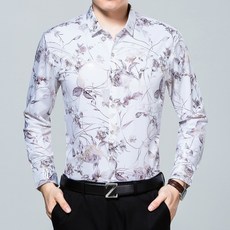 남성 댄스복 패션 댄스스포츠 상의 펀칭 꽃무늬 블라우스, 11, 190 XXXXL