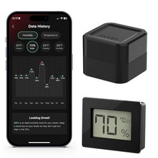 Case Elegance Klaro Valet - 스마트 습도 및 온도 습도계 센서 Klaro 휴미더 가이드 시즈닝 Wi-Fi 브릿지 및 디지털 디스플레이 연중무휴 원격 모니