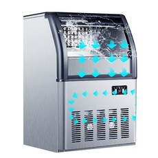 제빙기 카페제빙기 제빙기50Kg 110V/220V 스퀘어 아이스 큐브 메이커 80KG 최대 자동 머신 스몰 바 커피 밀크 티샵 사용, [02] zb-240 220V, [02] 미국
