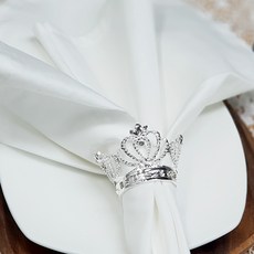 웨딩포 냅킨링 실버 크라운 Napkin Ring Metal Silver Crown, 1개, 1개