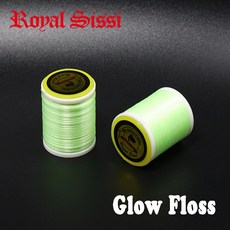로얄 sissi 2 스풀 플라이 타이 글로우 치실 300d 빛나는 녹색 원사 플라이 타이 스레드 글로우 플라이 타이 재료 리본 & tufts