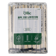 올릭 고급 일회용 나무젓가락, 100개입, 1개