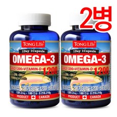 통라이프-rTG알티지 오메가3골드-1200+비타민D 6개월분-2병