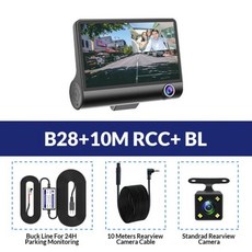 EACE Dashcam B28 자동차 DVRs 4 인치 카메라 FHD 1080P 자동 레코더 대시 캠 3 렌즈 등록자 후면보기, B28-10M RCC-BL_32G - 이화트론