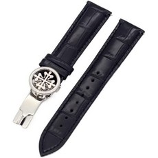 CYSUE 정품 가죽 시계 스트랩 19MM 20MM 22MM 시계 밴드 Patek Philippe Wath 밴드 스테인레스 스틸 배포 걸쇠 남성 여성