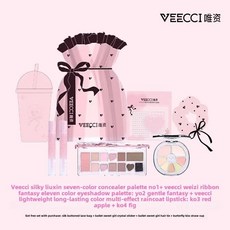메이크업세트 VEECCI 스위트 앤 스파이시 걸스 메이크업 선물 세트 립스틱 아이섀도우 컨실러 팔레트 올인원, [01] VEECCI 8PCS, 1개