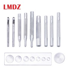 Lmdz 11 개/대 금속 가죽 공예 스냅 리벳 패스너 단추 diy 가죽 공예에 대 한 설치 도구 키트 손 펀치 도구 세트, 단일, 단일