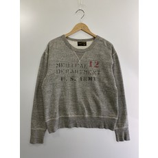 중고 맨즈 REAL MCCOYS 자리얼 맥코이즈 MILITARY STENCIL SWEATSHIRT 코튼 스웨트 사이즈：M 칼라：그레이 대 Net점