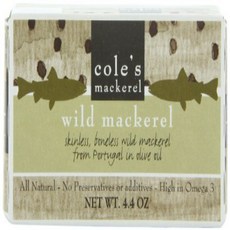 Cole's Wild Mackerel Olive Oil 4.4 Ounce (Pack of 5) Cole's Wild Mackerel 올리브 오일 4.4온스(5팩), 124g, 5개