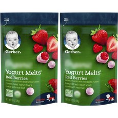 거버 멜츠 동결건조 스낵 어린이 요거트볼 28g, 2개, 레드베리(Red Berries)