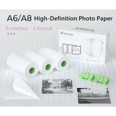 [정품AS가능당일발송] peripage 라벨프린터 모바일 휴대폰 프린터기 미니 타투프린트 A40, 1개, 3롤 포토전용스티커[30x56mm]