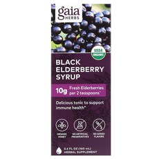 Gaia Herbs 블랙 엘더베리 시럽 160ml(5.4fl oz), GaiaHerbs블랙엘더베리시, 1개, 0.16l