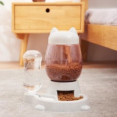 반려견 고양이 자동 급식 그릇 식수 병 새끼 음식 용기, 2. 그레이, 1개