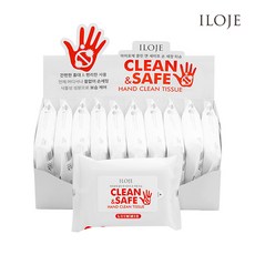아이로제 클린앤세이프 손세정 에탄올 항균 물티슈, 1box, 10개입
