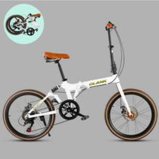 비오레트 가벼운 접이식 자전거 알루미늄 22인치 미니벨로 휴대용 출퇴근 초경량 완조립, 화이트