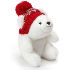 GUND Mini Snuffles with Knit Hat 테디 베어 크리스마스 스터피 플러시 홀리데이 베어 White 5