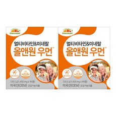 [비타민뱅크] 멀티비타민미네랄 올앤원우먼 90정 x2개, 2개, 단품