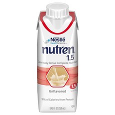 Nutren 1.5 고칼로리 무향 액체 영양 239.6g(8.4oz) (24팩), 24개, 250ml