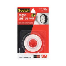 3M 초강력 폼 양면 테이프 5115VHB 18mm 1.5m 유리 아크릴 플라스틱 금속용, 1개