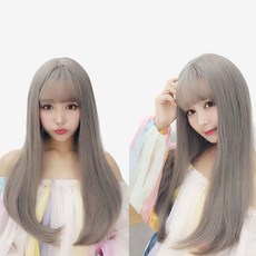 통 다양한 연출 데일리 패션 생머리가발 (망포함) CODE:hk2bp_4, 르다비디앙 1, 르다비디앙 로제 통 가발-밀크브라운(망 있음)